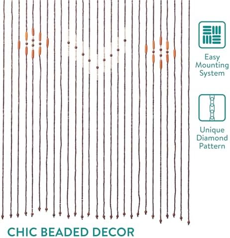 Navaris Bamboo Beaded Curtain 200x90cm