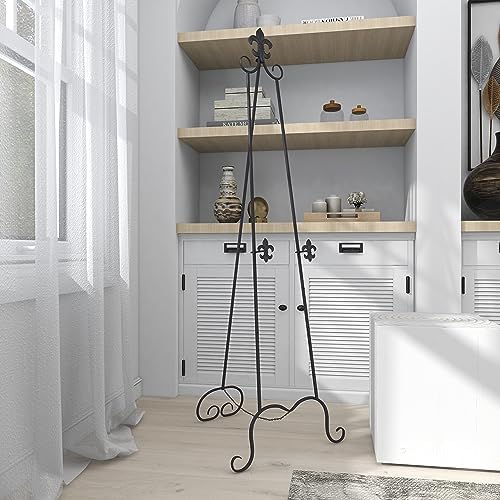 Deco 79 Metal Scroll Display Easel with Chain Support Black