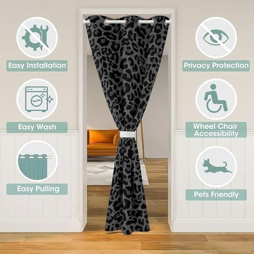 Erosebridal African Cheetah Blackout Curtain 42x80 for Bedroom