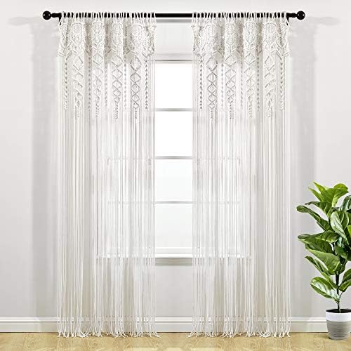 Lush Decor Boho Macrame Cotton Curtain Panel - 40x95