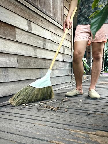 AW BROOMS Natural Handmade Broom - 45 Inch Long Handle