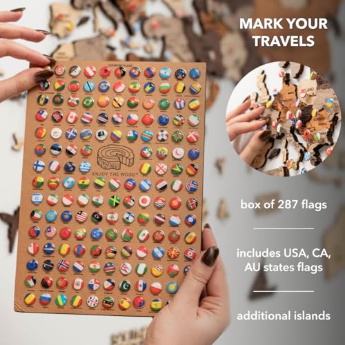 ENJOY THE WOOD 3D World Map Wall Decor