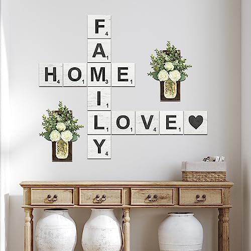 TenXVI Designs Rustic Crossword Wall Hanging - 5x5 Inch Wood