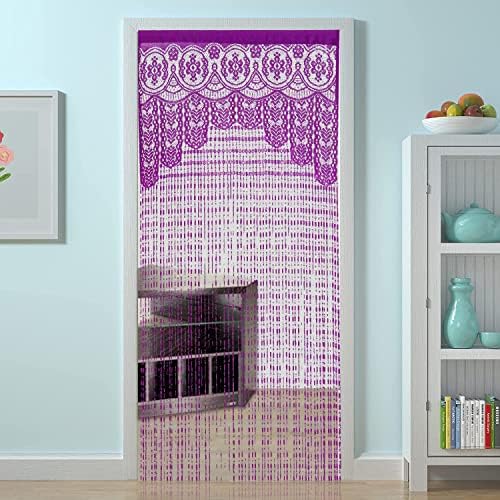 HSYLYM Macrame Curtain Panel Purple 35x96in