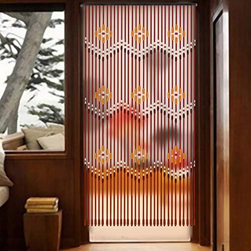 Eapmic Beaded Curtain 31 Line Dense Bamboo Wood