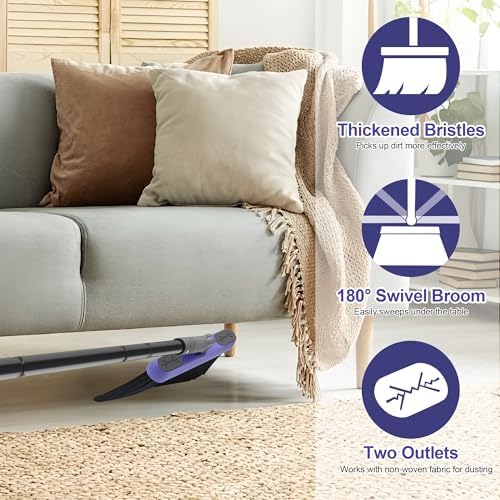 TRENNCHI Collapsible Broom Dustpan Combo 54 Inch Long Handle