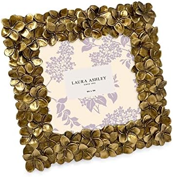 Laura Ashley 4x4 Gold Flower Resin Picture Frame with Easel Hook 1