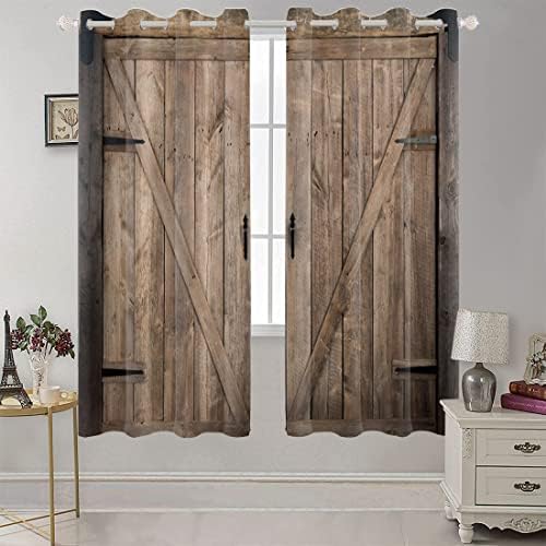 Yeele Rustic Barn Door Curtains Set of 2 Panels 26x96 Inch