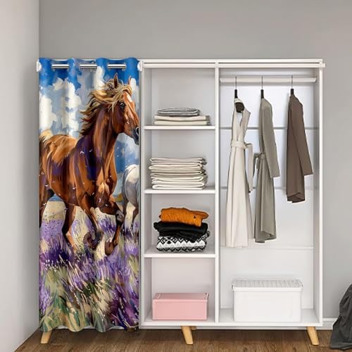 Feelyou 34x80 Inch Lavender Door Curtain with 3D Design