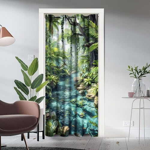 YungHo Forest Flower Door Curtain Panel 34x80