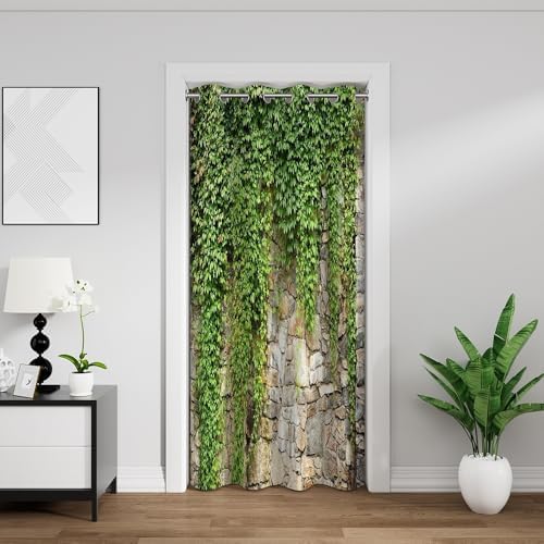 Leyiyi Green Ivy Door Curtains 33x79 Inch 1 Panel