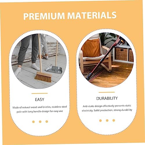 Beavorty Wooden Broom for Indoor Cleaning