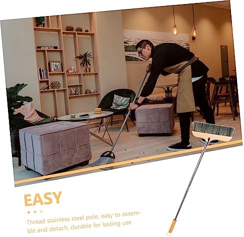 Beavorty Wooden Broom for Indoor Cleaning