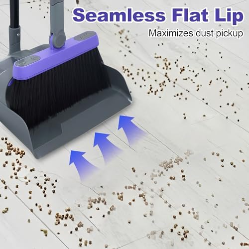 TRENNCHI Collapsible Broom Dustpan Combo 54 Inch Long Handle