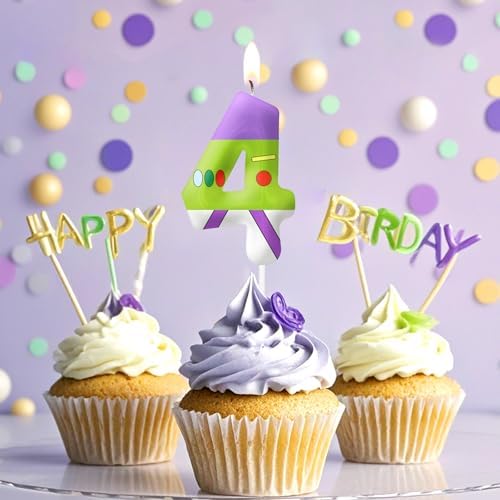 AONIART Green Number 3 Birthday Candle for Kids