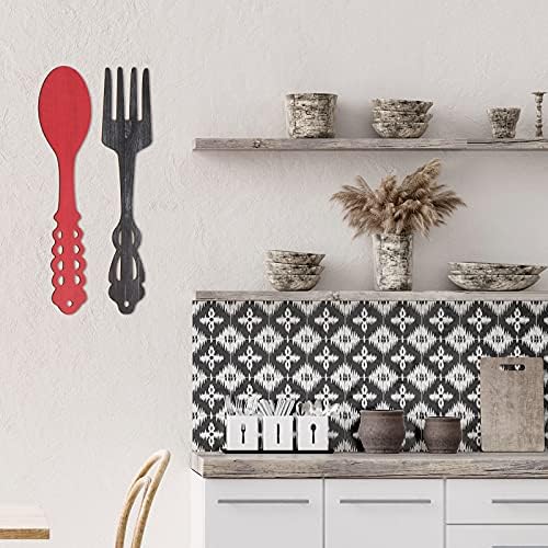 Jetec 2-Piece Fork Spoon Wall Decor Set 1