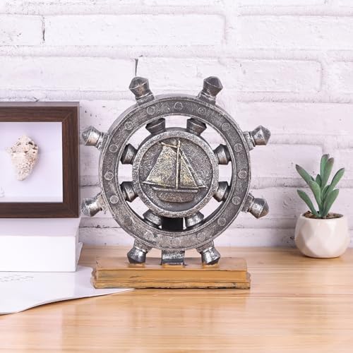 Orebm Nautical Rudder Resin Statue for Home Decor