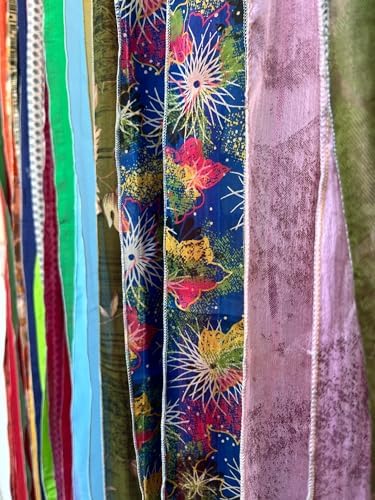 Old Silk Sari Multicolor Bohemian Curtain