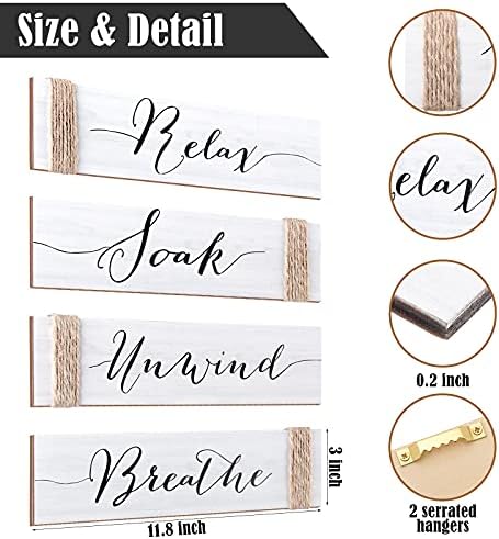 Jetec Farmhouse Wooden Bathroom Signs Decor