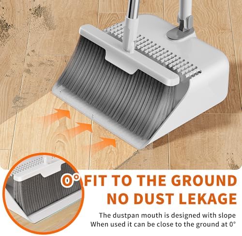 Magic Broom with Dustpan and Extra-Long Handle White M3