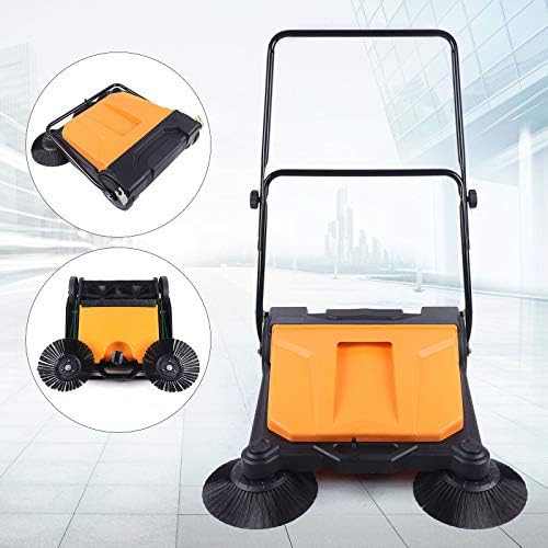 Netcoin 26 Inch Hand Push Floor Sweeper with 2 Brooms