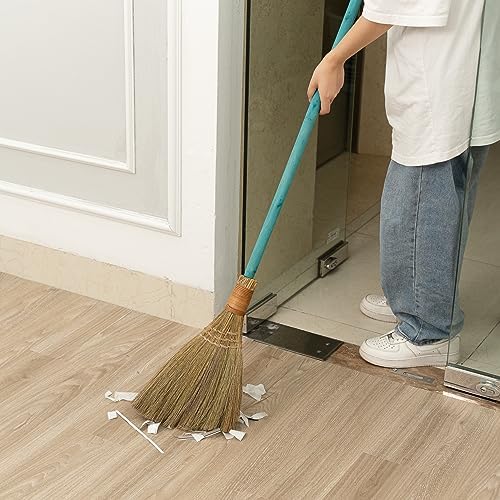 Vietnamese Straw Soft Broom with Green Handle