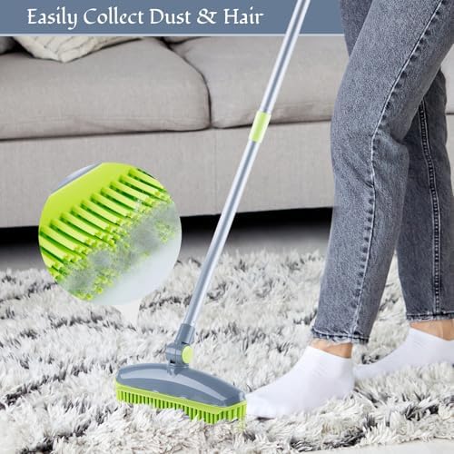 Homilifibra 180 Rotating Rubber Broom with Squeegee for Pet Hair Removal