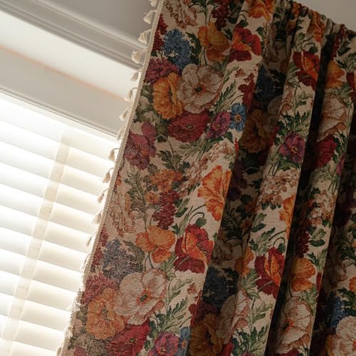 ENJOYBRIDAL Boho Floral 96 Curtains 2 Panels