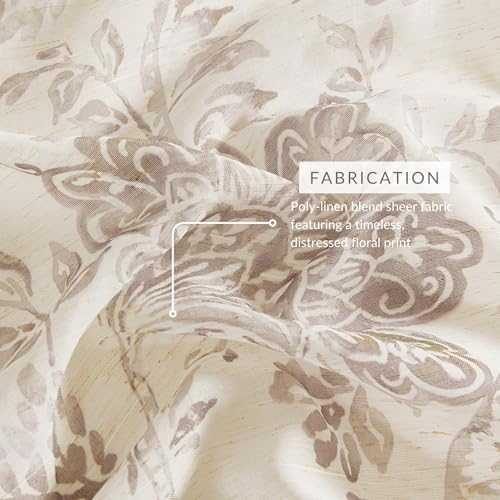 Elrene Westport Floral Sheer Curtain Panel 52 x 95