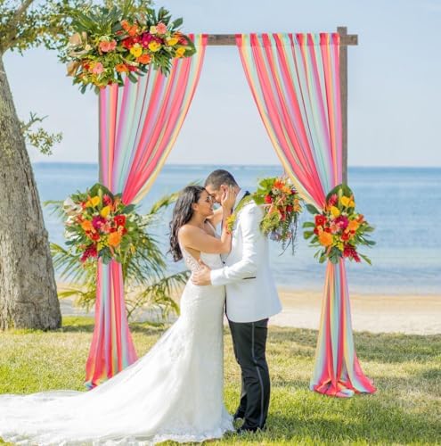 DUOBAO Rainbow Chiffon Arch Backdrop 29x96in