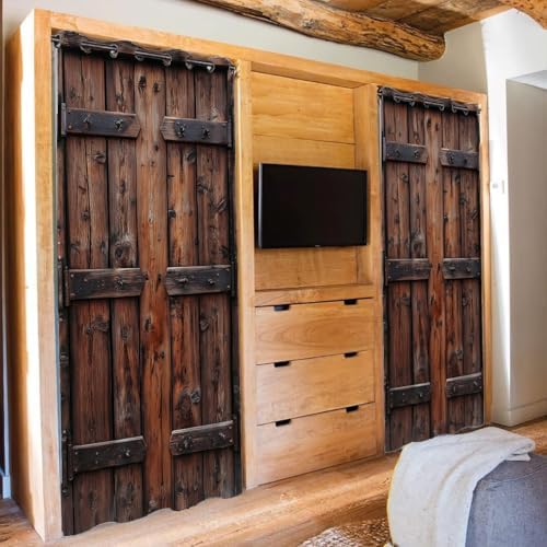Shixiaoyan Rustic Wooden Door Curtain 34x80 Inches