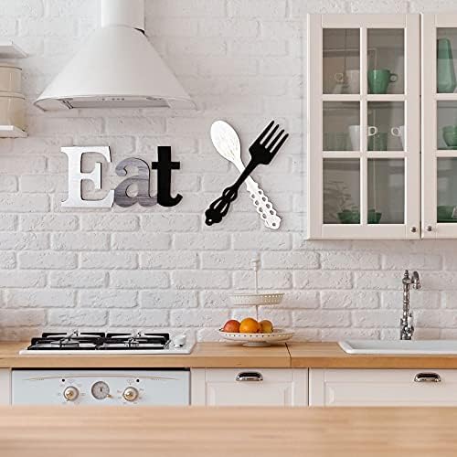 Jetec Eat Sign Fork Spoon Wall Decor Set 1
