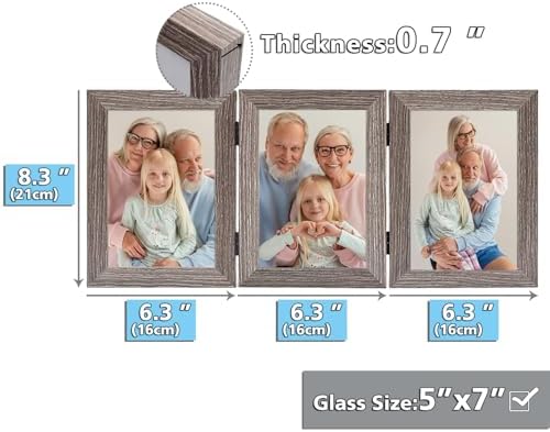 Frametory 5x7 Triple Picture Frame Set - Gray 2 Pack