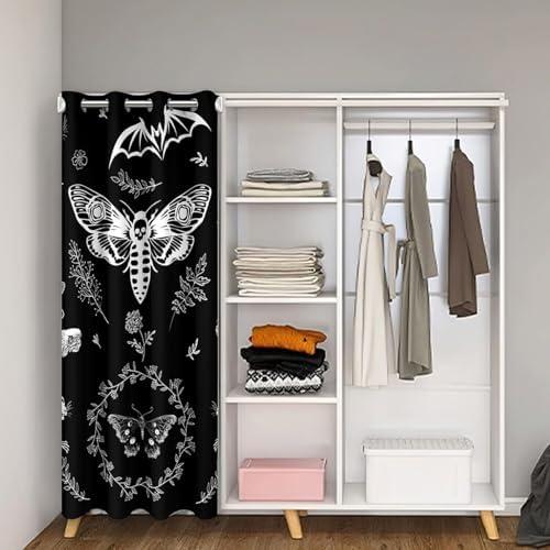 Moth Skull Door Curtain 34x80 Privacy Cover 1