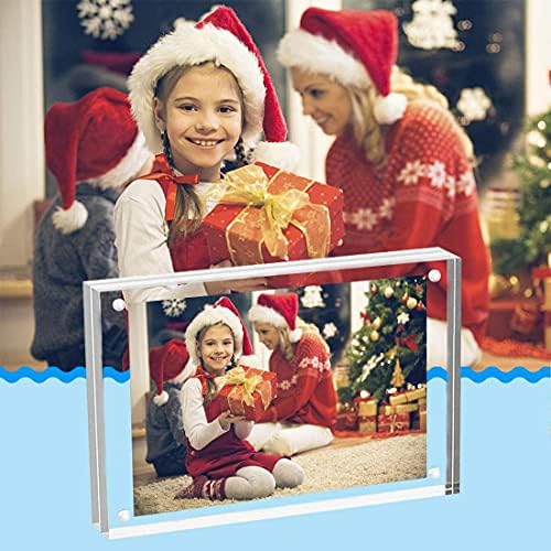 ILYXY 5 Pack 24mm Thick Frameless Acrylic Picture Frames
