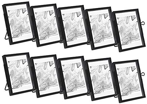 Isaac Jacobs 2x3 Brass and Glass Wall Frame 10-Pack Black