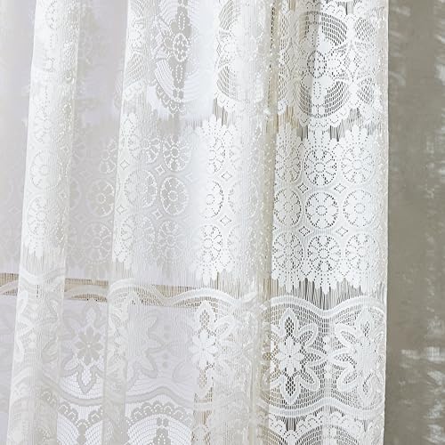CHF Ivory Boho Sheer Curtain Panel with Tassels