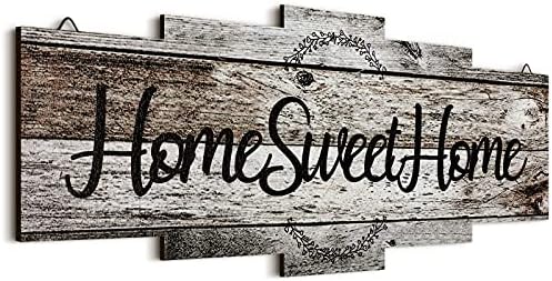 Jetec Home Sweet Home Sign Rustic Wood Wall Decor