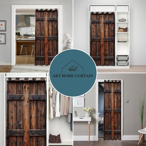 Shixiaoyan Rustic Wooden Door Curtain 34x80 Inches