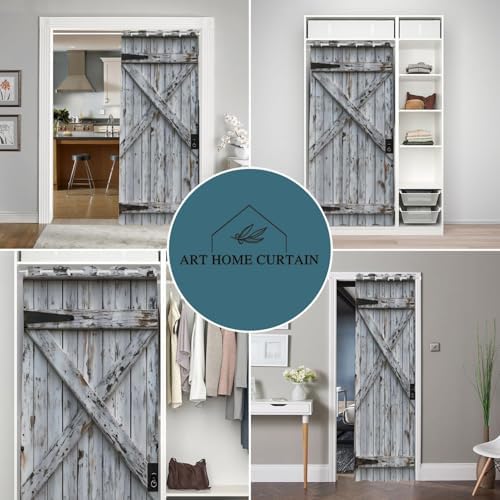 Shixiaoyan Rustic Barn Door Curtain 34x80 Inches Panel