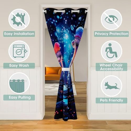 Castle Fairy Glitter Mushroom Door Curtain 42x80