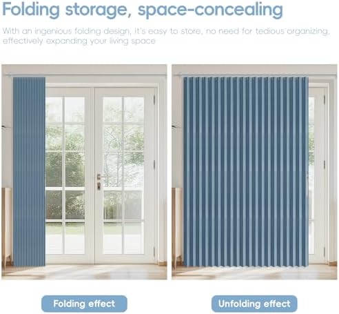 AJAZZ Blackout Doorway Curtains 1 Panel Blue 98 W x 84 L