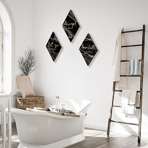 3 Pcs Black Gold Wall Decor with Quotes