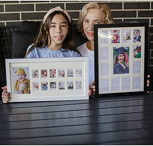 White Wood Collage Picture Frame with 13 Openings