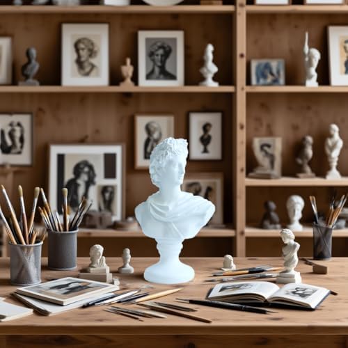 115inch Greek Apollo Bust Sculpture White 1