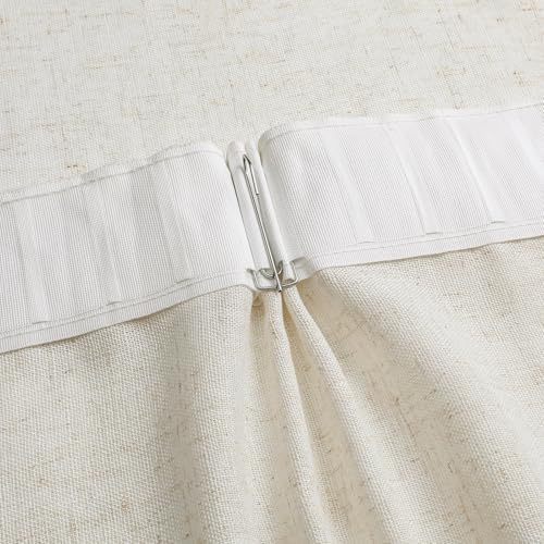 Ftinala Sheer Linen Curtains 2 Panels Set 96 Inches Long