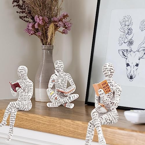 Puthiac Sculptures Home Decor Modern Reading Woman Figurine