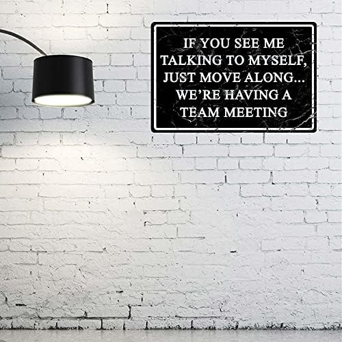 Funny Office Metal Tin Sign 8x12 Inch Team Meeting