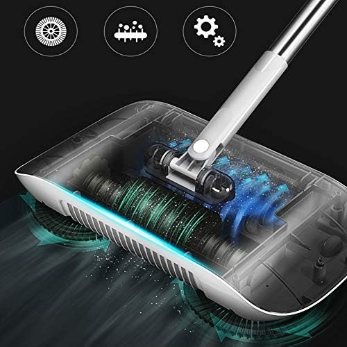 Household Push Sweeper with Large Dust Box and Filtration Blue