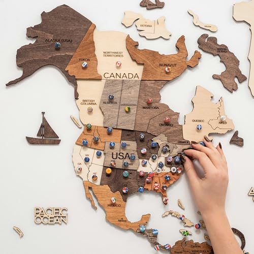ENJOY THE WOOD 3D World Map Wall Decor